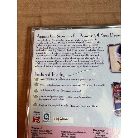 Disney Princess Magical Dress Up (PC, 2003) CD-ROM Ages 5+, COMPLETE - Picture 4 of 8